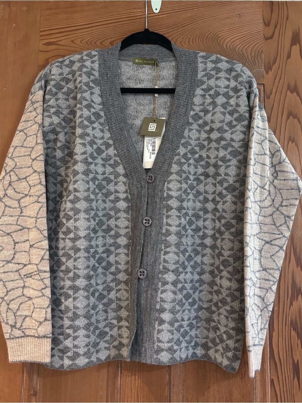 NWT Women’s Sol Alpaca Fusion Cardigan Button-Up Gray Sweater Size Small